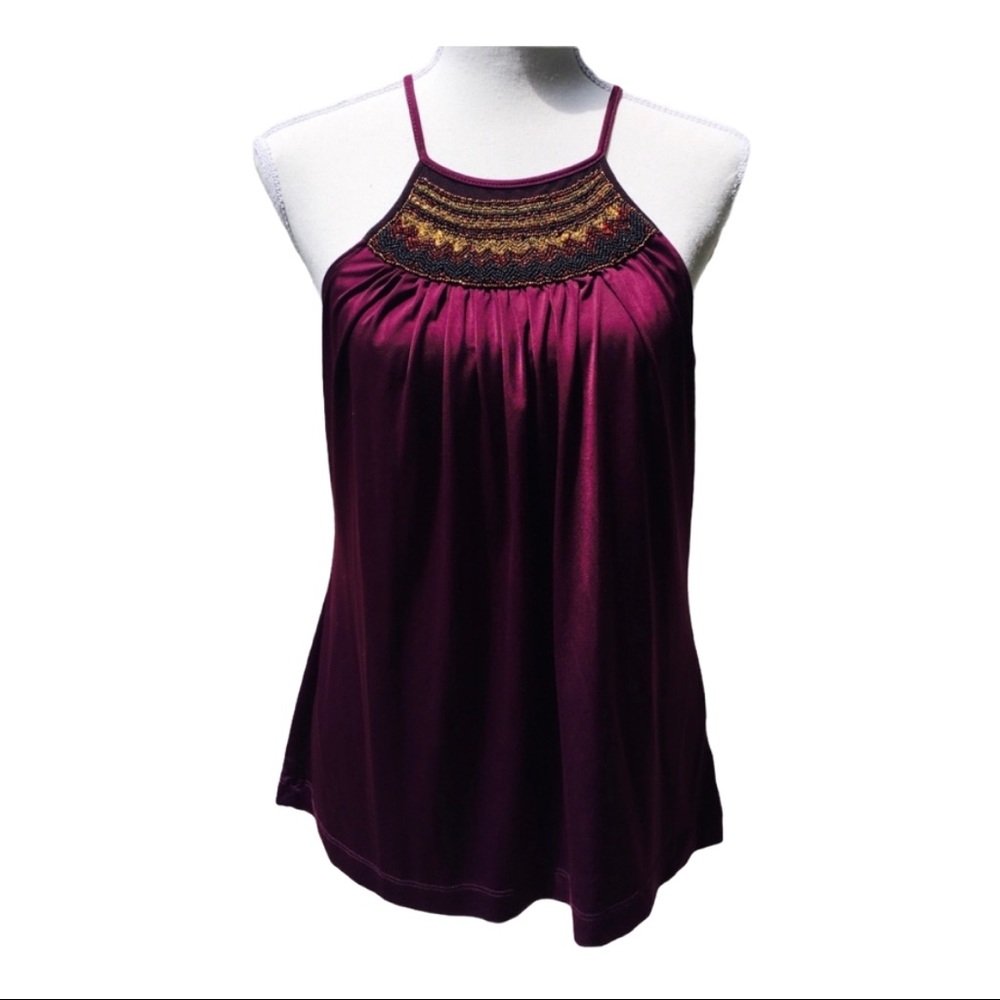 Date Night Burgundy Spaghetti Star Top Size PM